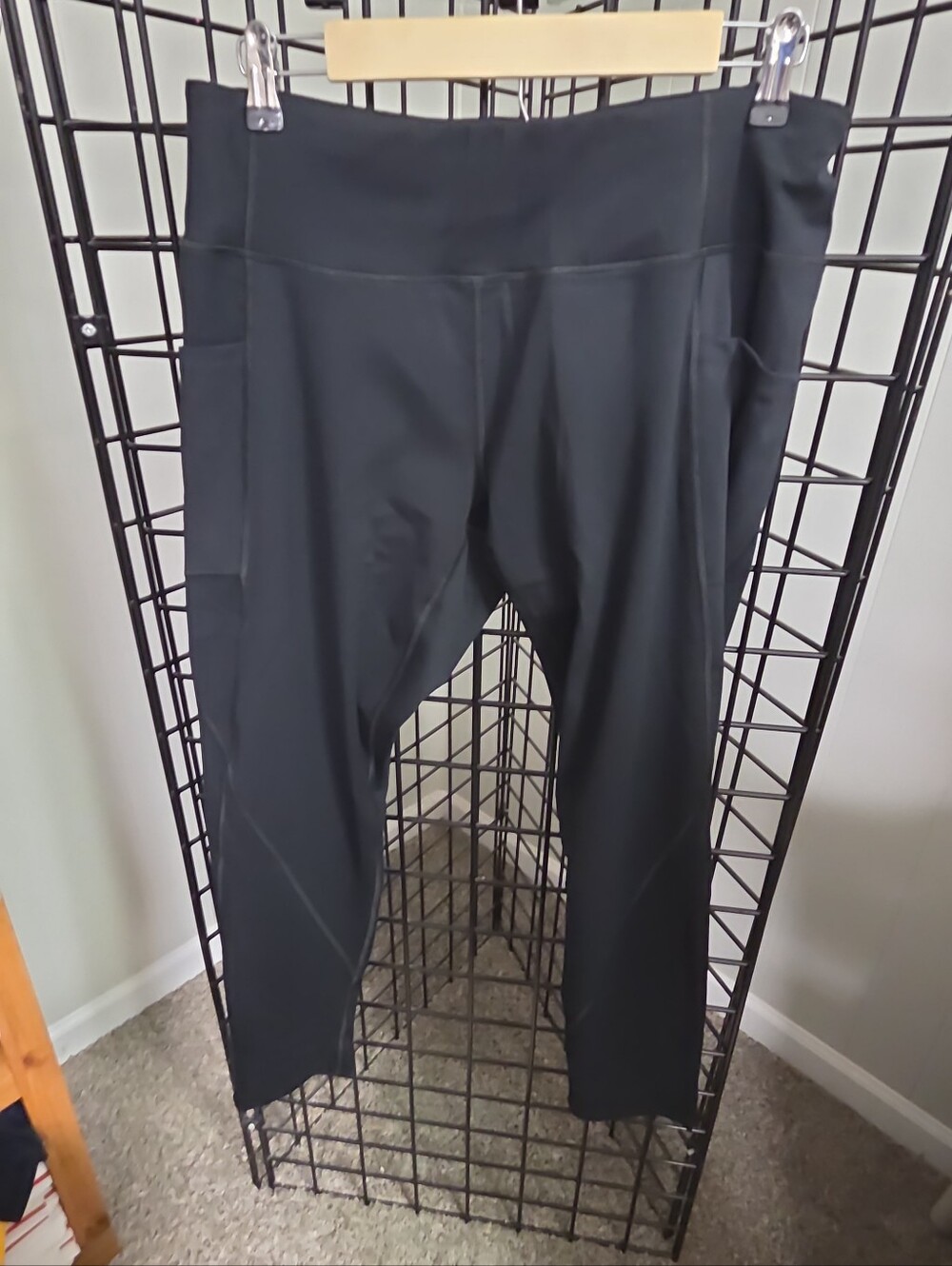 Heathyoga Mid Waisted Leggings Black With Pockets Size XXXL Booty Shaping